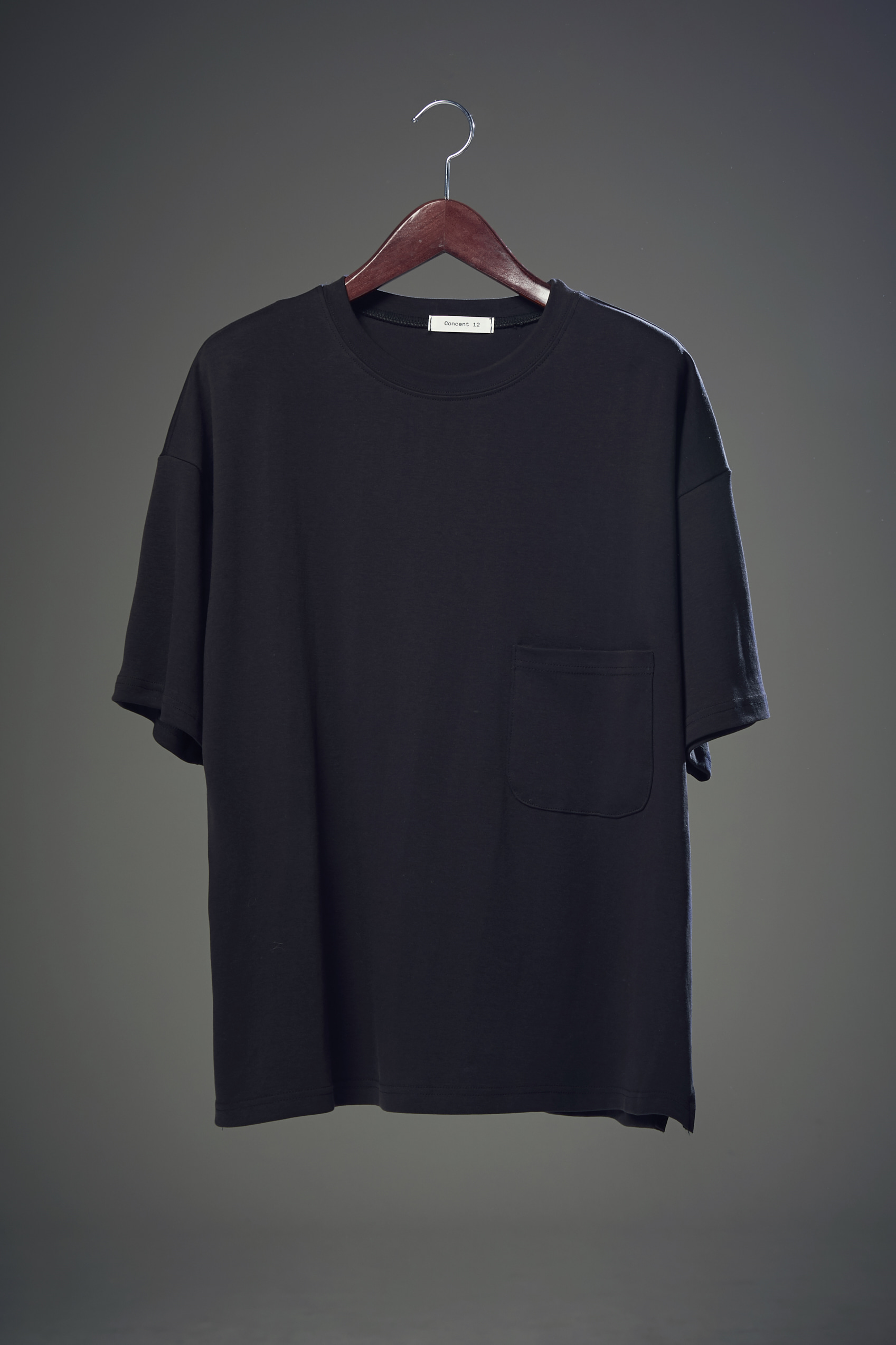 Overfit Pocket Half T shirt Charcoal