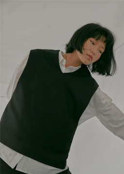 cashmere minimal vest black (남여공용)