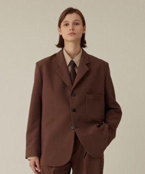 non-normal single blazer brown